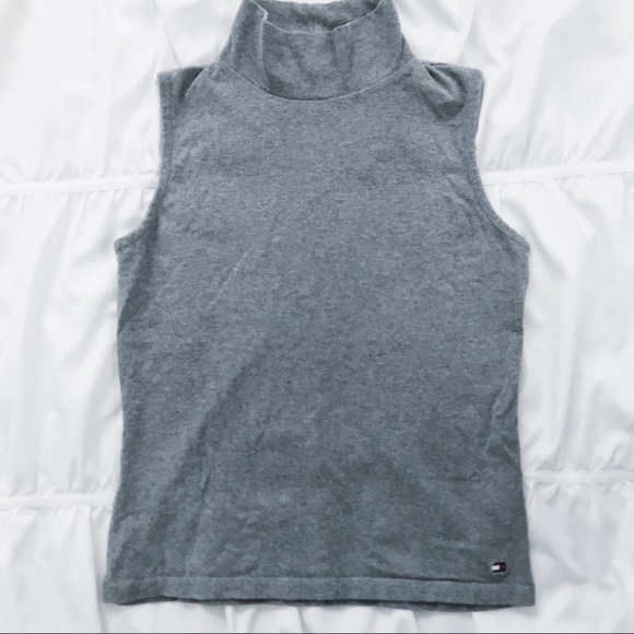 Tommy Hilfiger Tops - Tommy Hilfiger Stylish Gray Turtleneck Tank Top